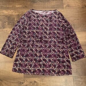 Chico's Traveler Classic Mosaic Geometric Tile Print Tunic Size 1 Women’s M